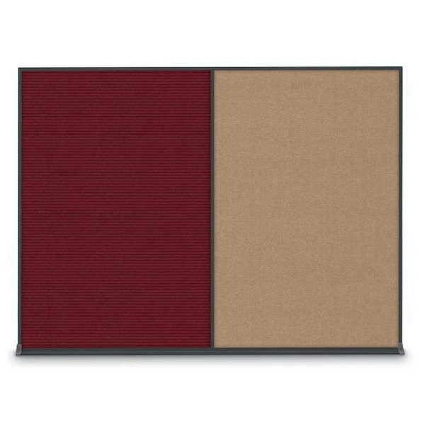 Double Door Radius Corkboard, 60"X36", B, UV8004-BRONZE-AMETHY